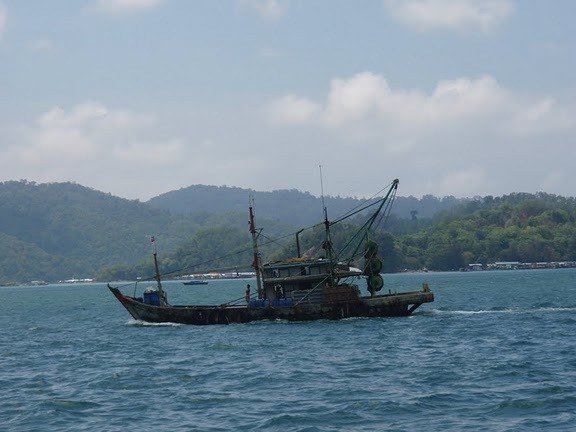 a fishing boat off Kota Kinabalu