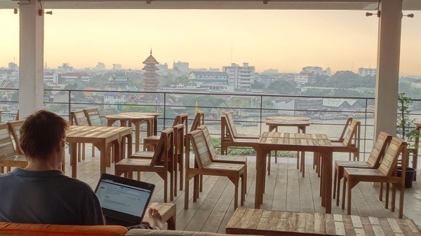 An office with a beautiful view in Bangkok
