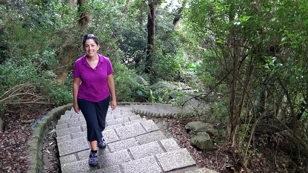 step staircase on the Xiazhulin hiking trail in taipei